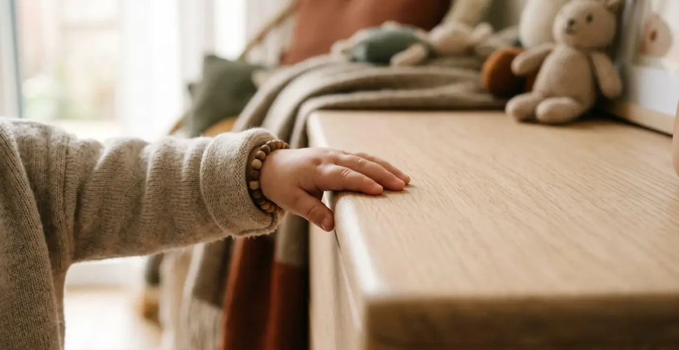 Main d'enfant touchant en sécurité une console de climatisation