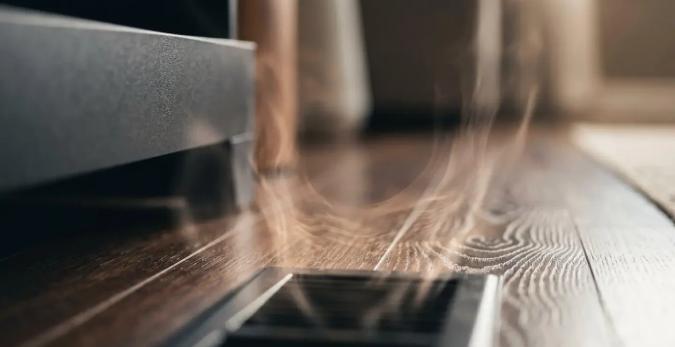 Visualisation de l'effet Coandă avec diffusion de chaleur au sol par une console