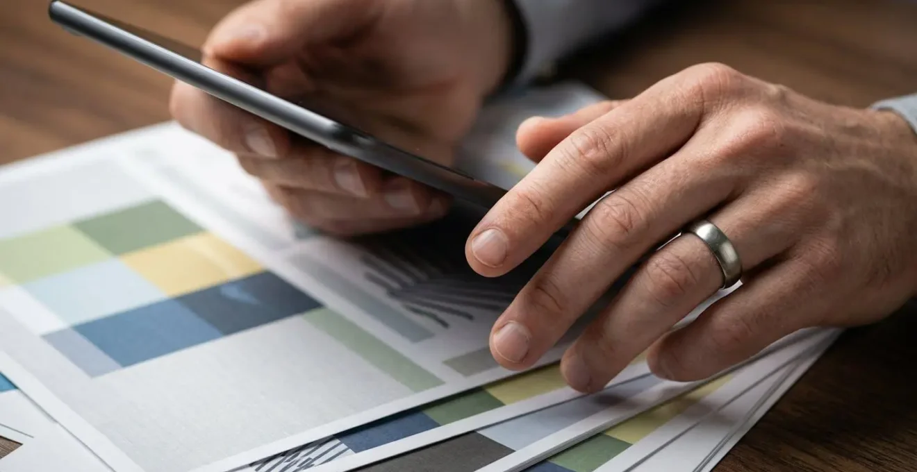 Vérification minutieuse de documents de certification RGE sur tablette numérique